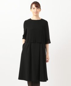 組曲 NOIR 【洗える】ウォッシャブルストレッチバックサテン ジャケット＋ワンピース