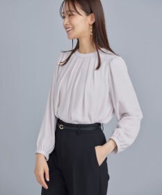 組曲 【WEB限定】ジョーゼットシフォン タックブラウス