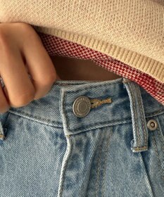 WEGO カーブラインバレルレッグデニムパンツ