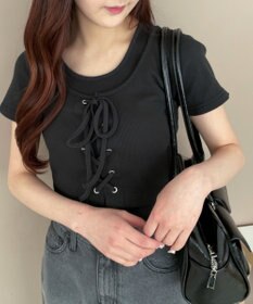 WEGO ヴィンテージライクレースアップT