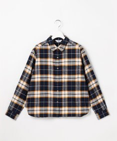 J.PRESS LADIES コットン起毛タータンチェック ショート丈 シャツ ブラウス