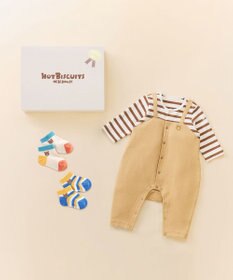 MIKI HOUSE HOT BISCUITS カバーオール＆ローカットソックスギフトセット【BOX付き】