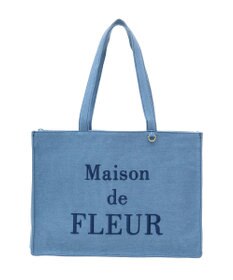 Maison de FLEUR デニムブランドロゴ刺繍トートバッグ