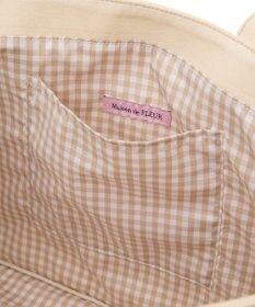 Maison de FLEUR デニムブランドロゴ刺繍トートバッグ