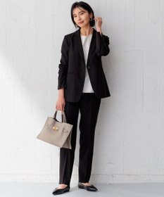 23区 【洗える/セットアップ対応】アイアスマットストレッチ テーパード パンツ