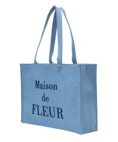 Maison de FLEUR デニムブランドロゴ刺繍トートバッグ