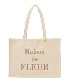 Maison de FLEUR デニムブランドロゴ刺繍トートバッグ