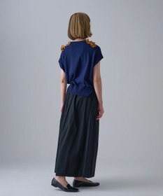 muuc 花モチーフ付きコットンニットプルオーバー