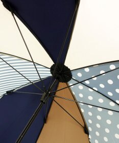 +RING レディース向け プラスリング 長傘 60cm NVY/BGE T1354