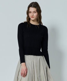 TOCCA IN ROMANCE ペプラム ニットプルオーバー ブラック系