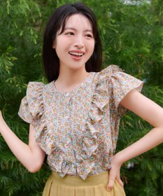 Tiaclasse L 花柄フリルブラウス