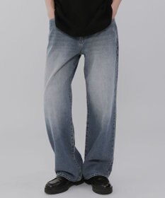 WEGO 【ウエスト調整可】ストレートデニムパンツ