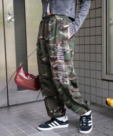 WEGO 【ウエストゴム】ラインストーンロゴスウェットパンツ