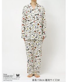 WACOAL PEANUTS パジャマ 長袖 長ズボン 綿100%(本体) スヌーピー レディース FDX562 /ワコール