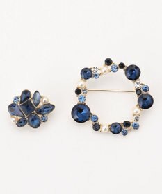 組曲 カラービジュー2セットブローチ