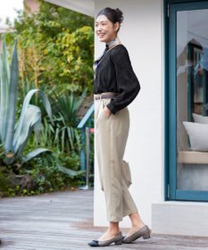 Tiaclasse 【洗える】フラワージャガードブラウス