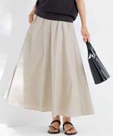 23区 【接触冷感/撥水加工】ストレッチブロード ギャザースカート