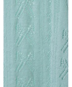 earth music&ecology リボン柄透かし編みニットカーディガン