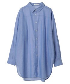 Green Parks 綿麻混タブ付オーバーサイズシャツチュニック