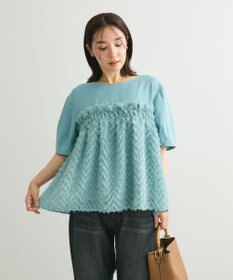 Green Parks フェザージャガードドッキングブラウス