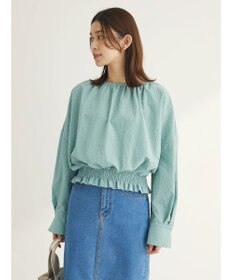 Green Parks 裾シャーリングブラウス