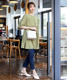 Tiaclasse L 【洗える】ティアードチュニックブラウス