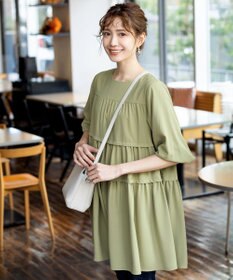 Tiaclasse L 【洗える】ティアードチュニックブラウス