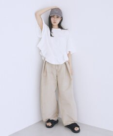 earth music&ecology ピグメントフリルTシャツ