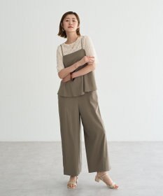 YECCA VECCA ドライタッチペプラムサロペット