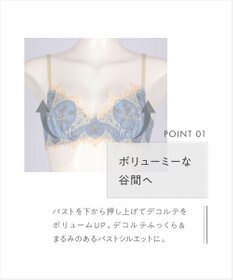 AMPHI ブラジャー 谷間メイク カップ上辺が浮きにくい Gカップまで対応 大きいサイズ 【Glama-Rich グラマリッチ ボリュームUPタイプ】 ブラ BYJ306 アンフィ／ワコール