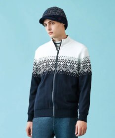 23区GOLF 1枚で2着分の実力派アイテム【MEN】【リバーシブル】ニット ブルゾン