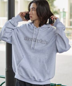 WEGO 【ユニセックス着用ITEM】エンボスステッチロゴプルパーカー