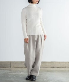 muuc 〈洗えるニット〉〈肌に優しいニット〉〈カシミヤ×シルク×ウール〉〈通年着られるニット〉リブ編みタートルネックニットプルオーバー