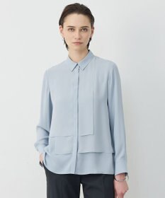 ICB 【先行予約】 BackSatinAmunzen  異素材デザイン シャツブラウス