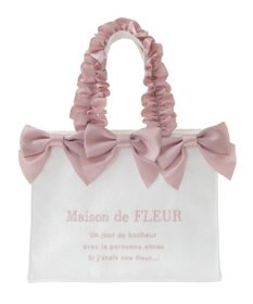 Maison de FLEUR ジャカードリボンフリルスクエアトートSバッグ