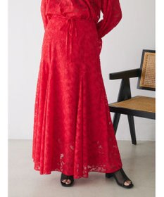 Green Parks シアージャガード花柄ボリュームスカート