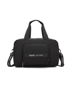 style code 【Ungrid/アングリッド】撥水軽量ソフトナイロン ロゴテープ折り畳みラージ　トラベルボストンバッグ(33L）