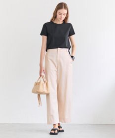 BEIGE， PREHNA / コットンツイル カービーシームワイドパンツ