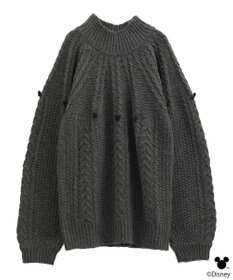 earth music&ecology 【予約】Disney/ポイントミッキーケーブルニット