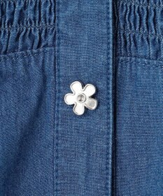 組曲 KIDS 【100㎝】 フラワーボタンデニムワンピース