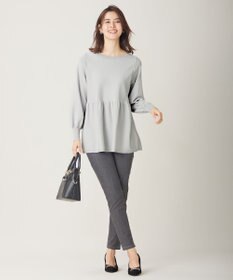 ANY SIS 【洗える】ペプラムニット プルオーバー