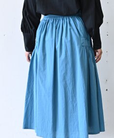 muuc 〈コットン100%〉〈綿ローン生地〉〈ふんわり柔らかな肌触り〉梅小花刺繍 ギャザースカート