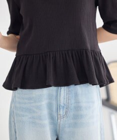 earth music&ecology ダブル衿ペプラムプルオーバー