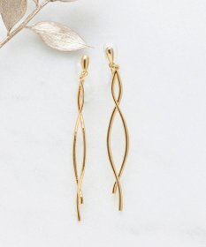 Phoebe 【痛くないシリーズ/金属アレルギー対応】スウィングクリスタルループフィットイヤリング　ゴールド