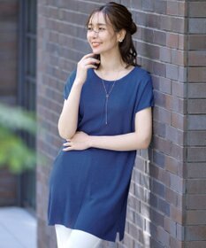 Tiaclasse 【洗える】フレンチスリーブニットチュニック