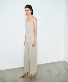 GRACE CONTINENTAL 麻調ベルトサロペット