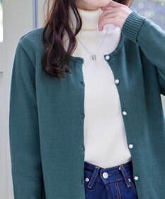 Tiaclasse 【洗える】ラウンドネックミドル丈ニットカーディガン