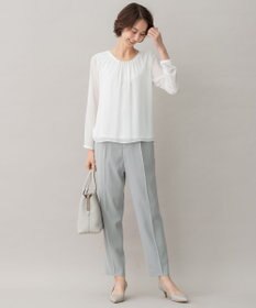 自由区 【XSサイズ～/洗える】ダブルフェイススーティング テーパードパンツ