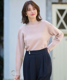 ANY SIS 【洗える】リブコンビボタン ニット