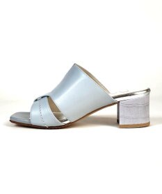 Dominic3 型押しヒール レザーVカットミュール